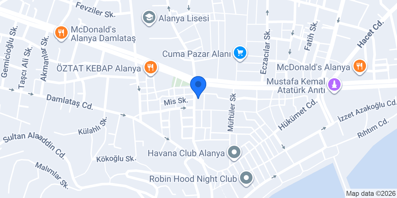 Şekerbank Alanya Şubesi konumu