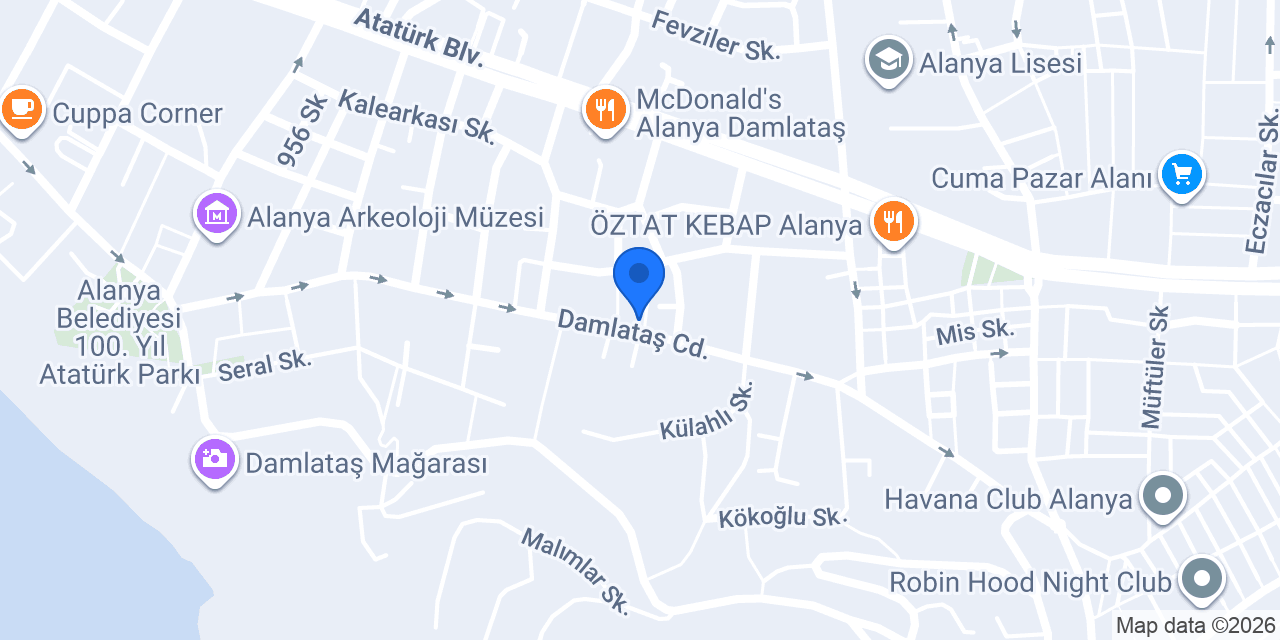 Alanya ink Tattoo piercing konumu