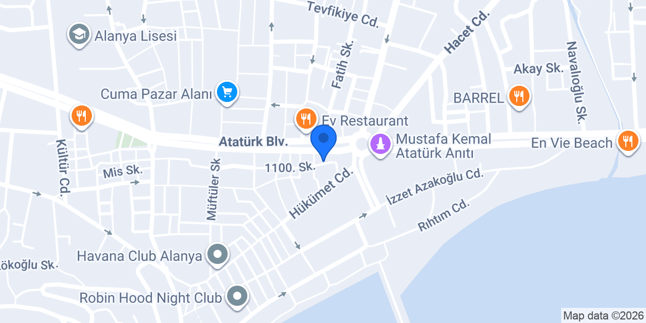 Alanya Vanillart Waffle & Cafe konumu