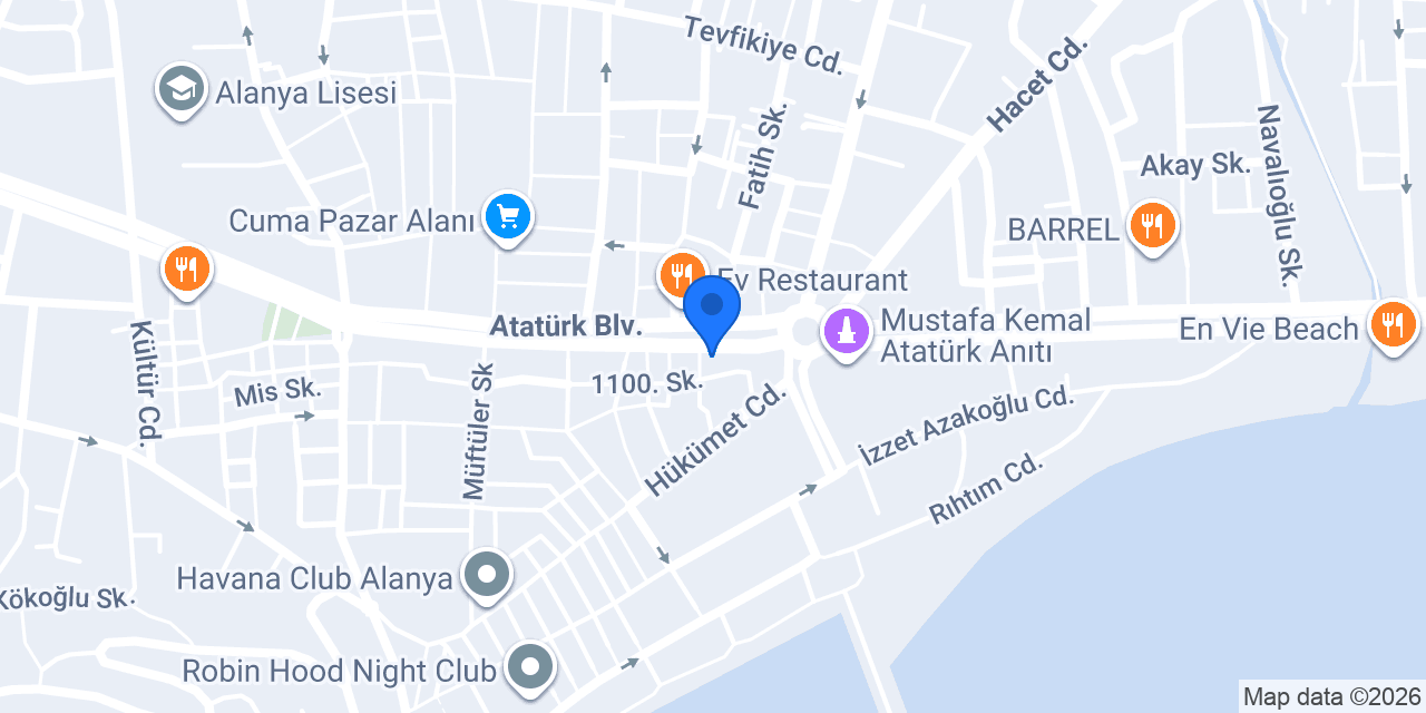 Derimod - Alanya konumu