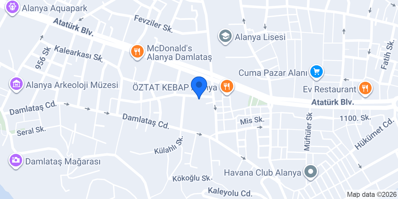 Yetkin Elektrik Alanya konumu