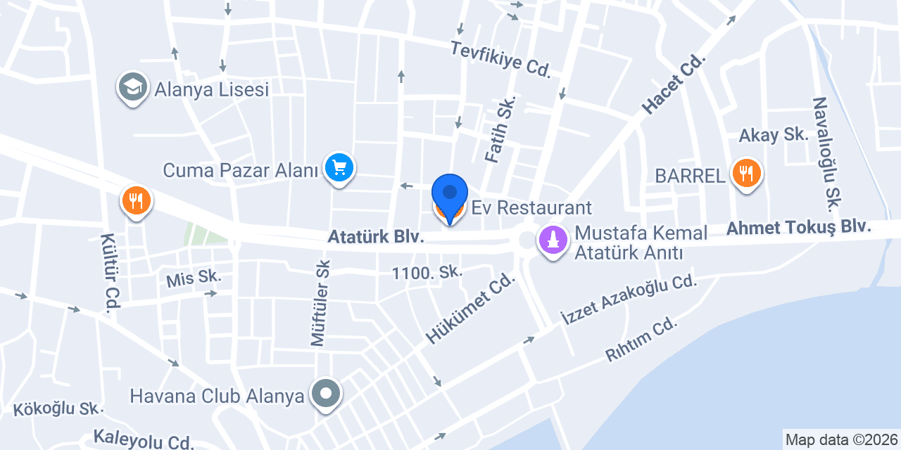Ev Restaurant konumu