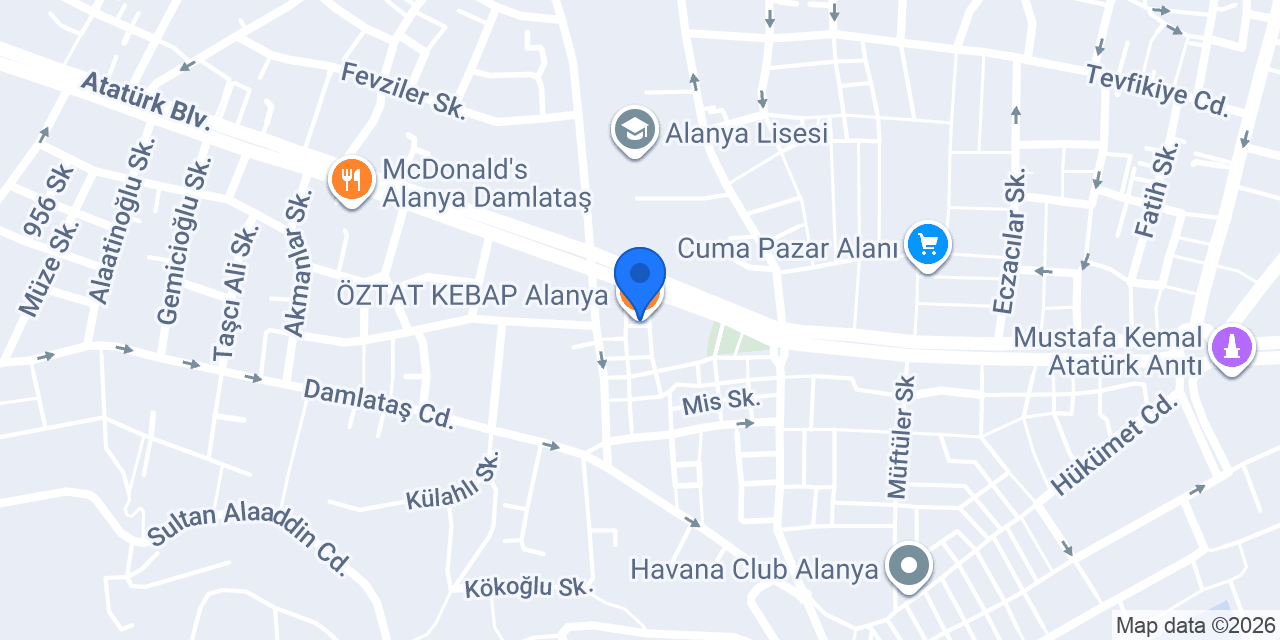 ÖZTAT KEBAP Alanya konumu