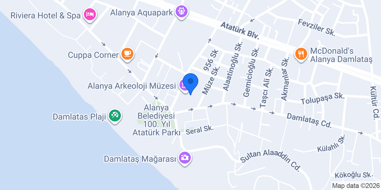 Alanya Arkeoloji Müzesi konumu