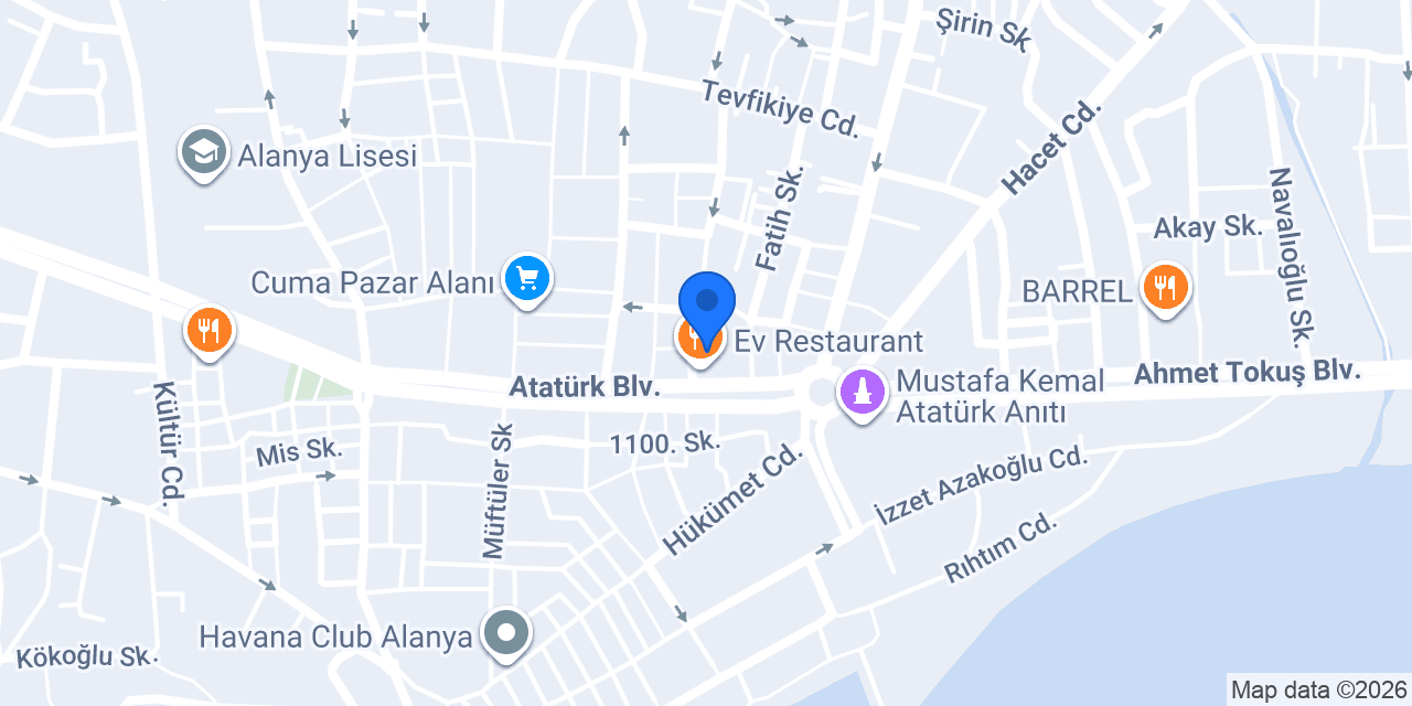 Ev Restaurant konumu