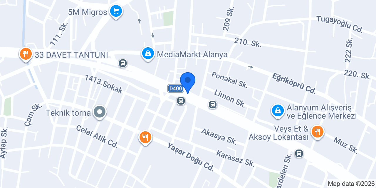 Yapı Kredi - Alanya Oba Şubesi konumu