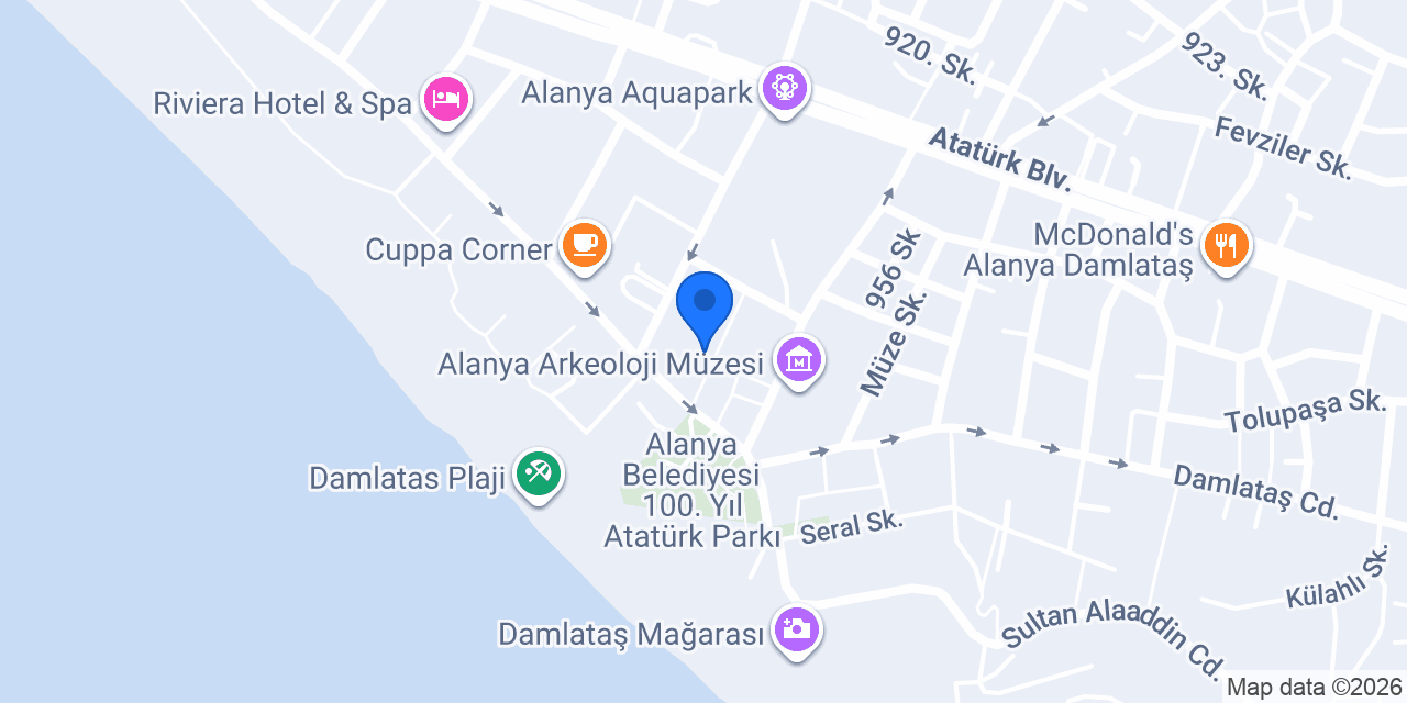 Kleopatra Develi Otel konumu