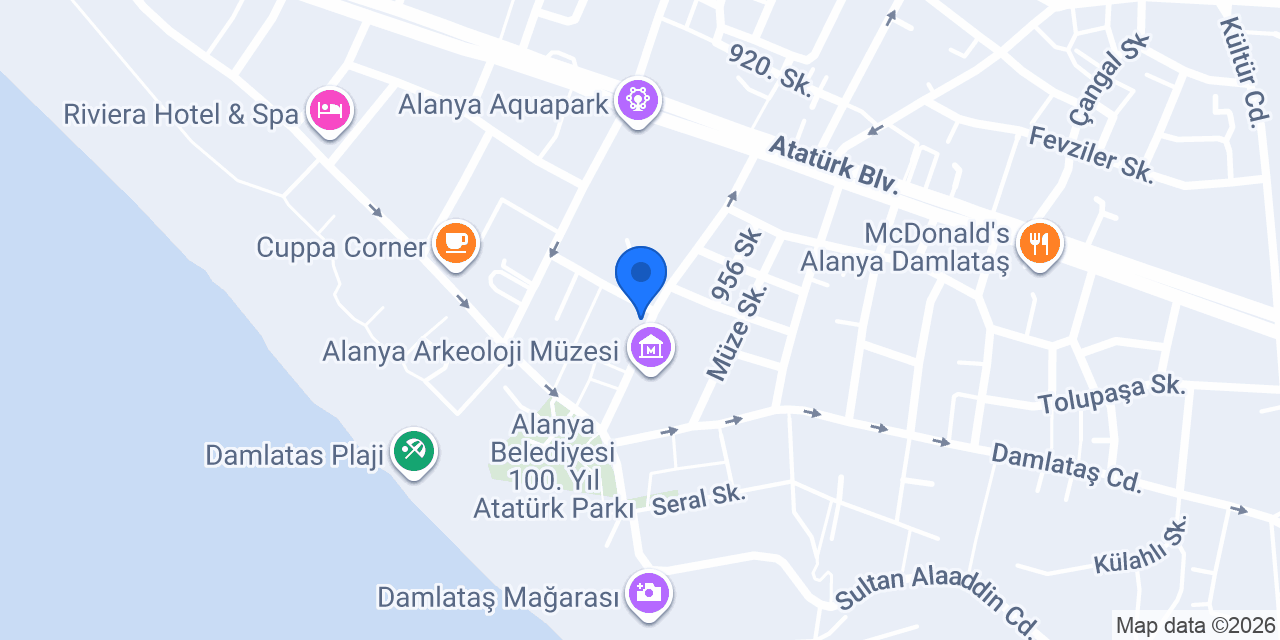 Milklaç Alanya (Damlataş) konumu
