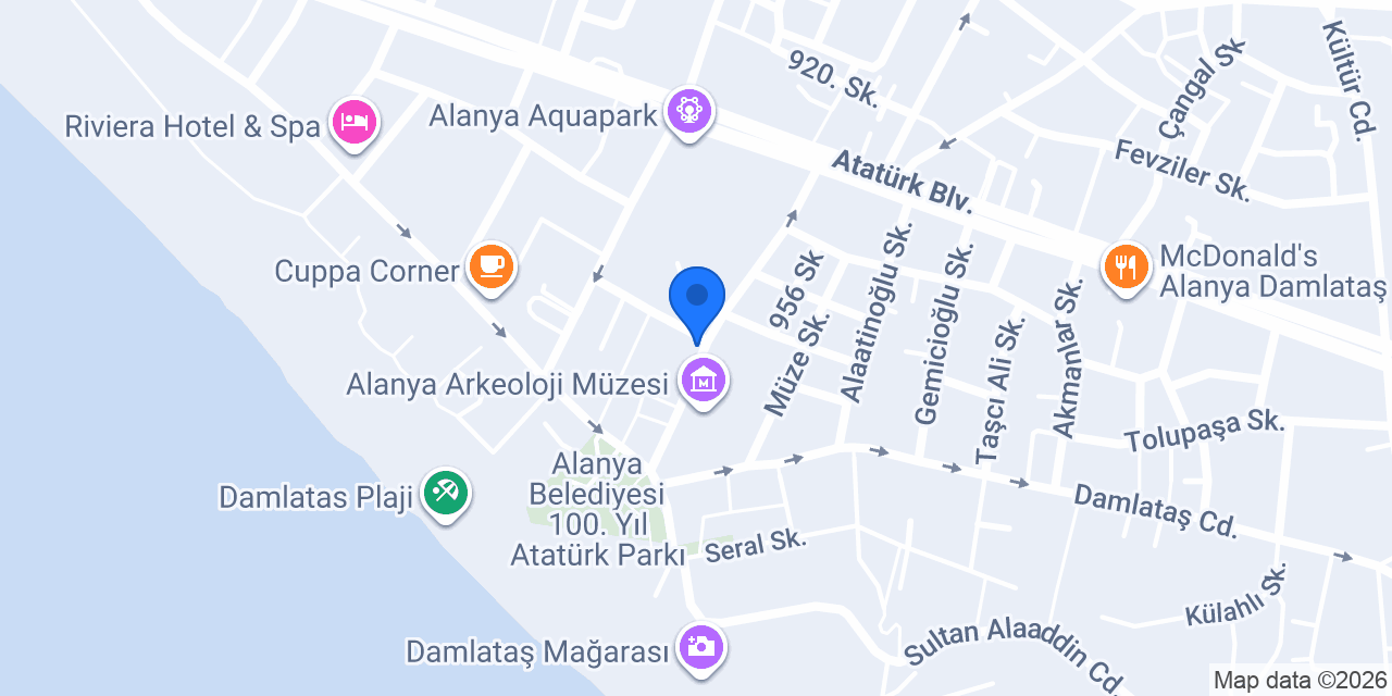 Damlataş Eğlence Merkezi konumu