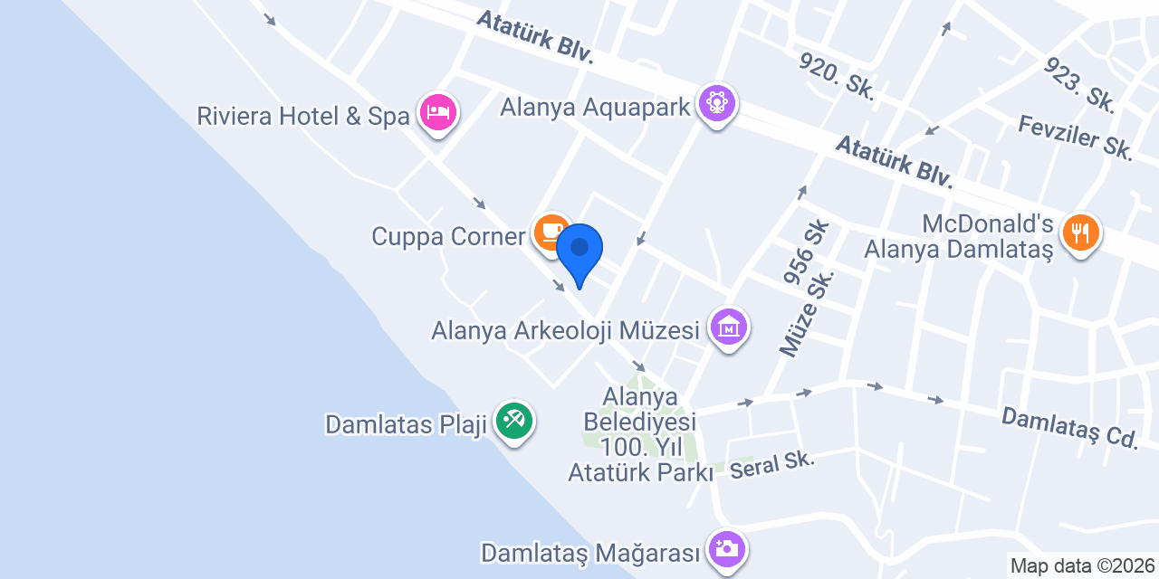 Kleopatra Turkish Bath Massage & Spa Alanya konumu