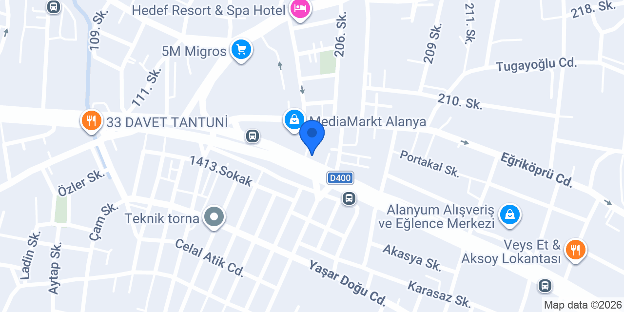 QNB Alanya Şubesi konumu