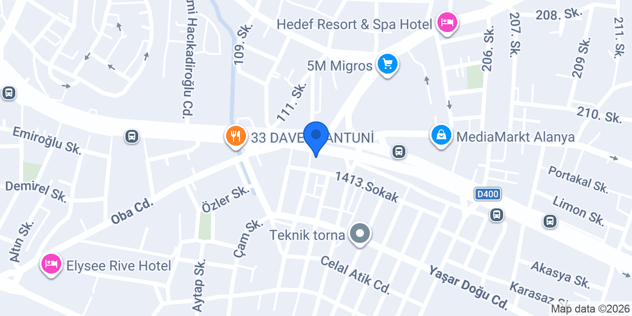 TEB Alanya Sanayi Şubesi konumu