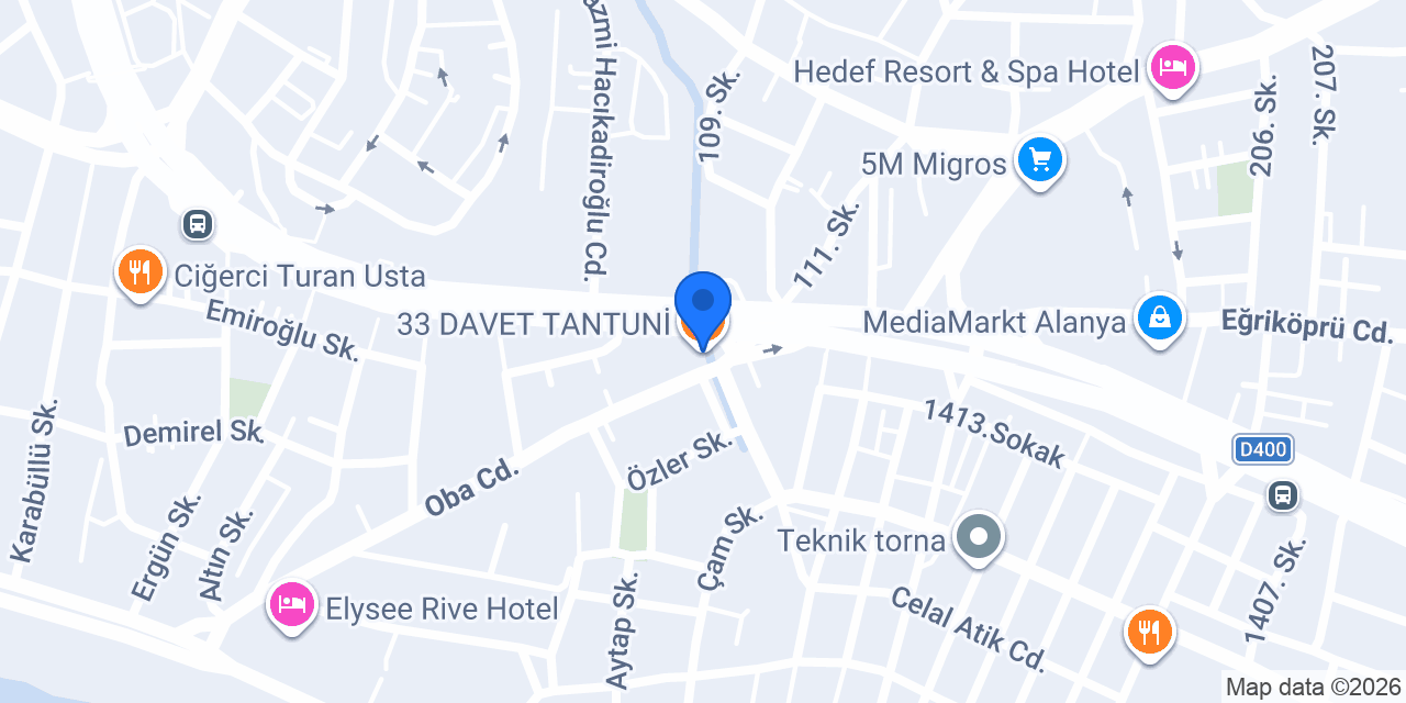 33 DAVET TANTUNİ konumu