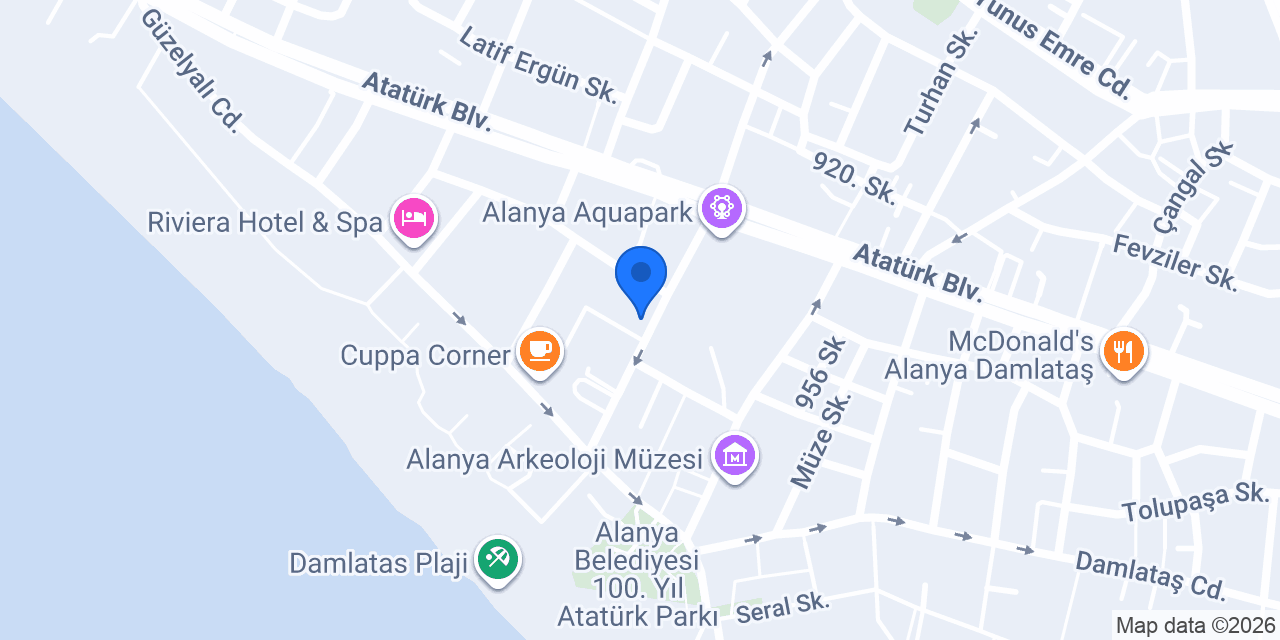 Aslan City Kleopatra Hotel konumu