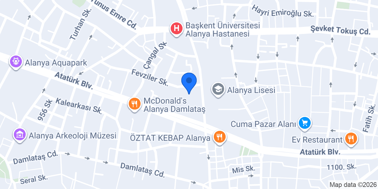 A.Fevzi Alaettinoğlu Anadolu Lisesi konumu