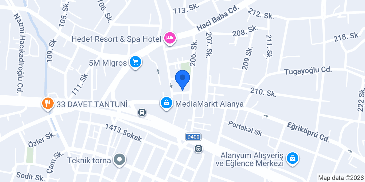 Köse Mobilya Design Alanya konumu