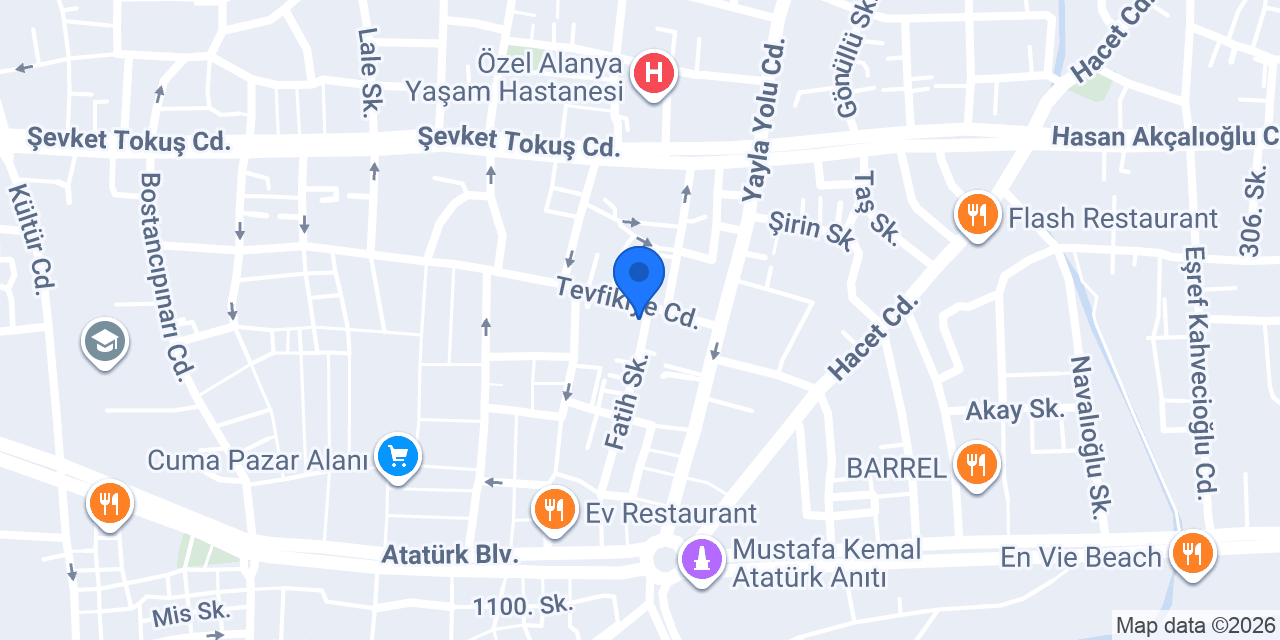 ÖZGÜR TERZİ & MODA EVİ ALANYA konumu