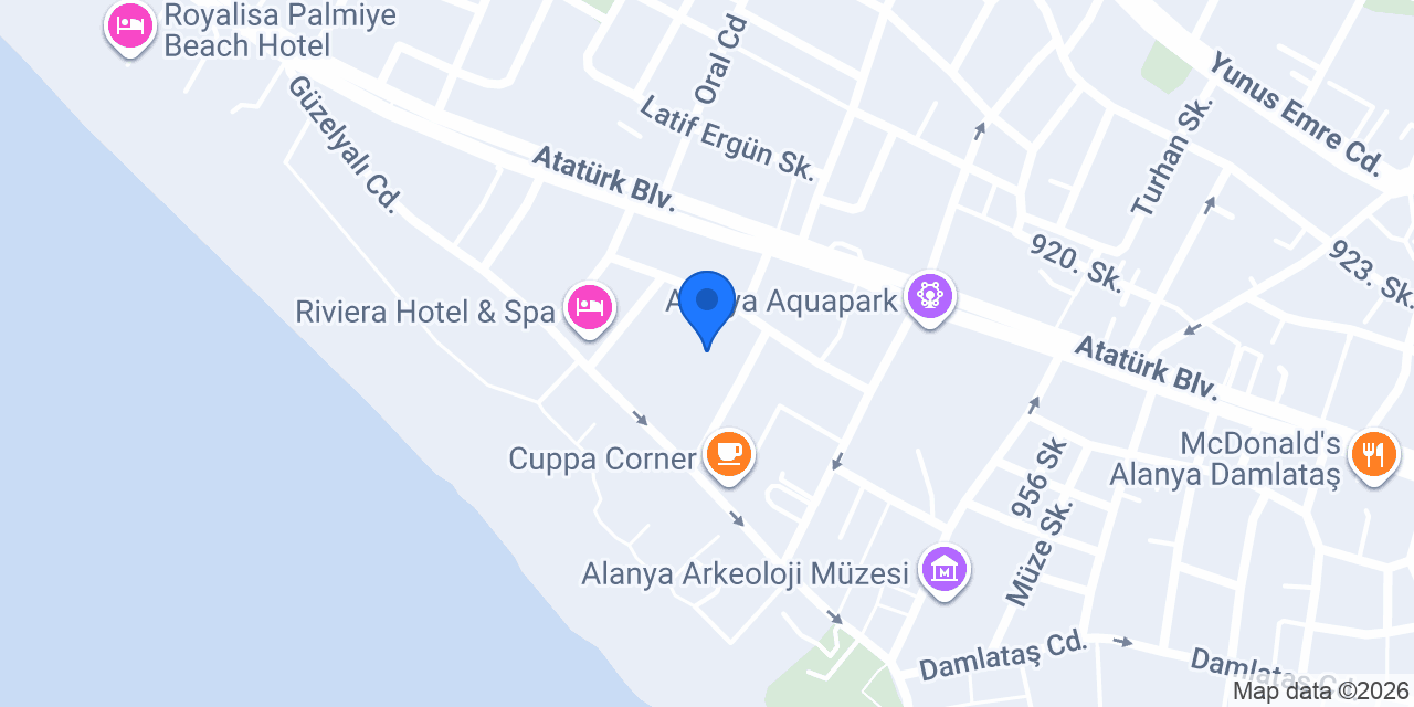 Kahya Otel konumu