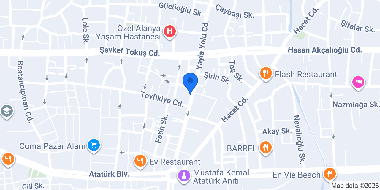 Destiny Kuaför Alanya konumu