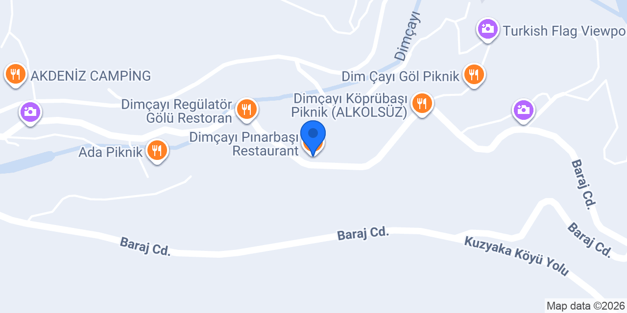 Dimçayı Pınarbaşı Restaurant konumu