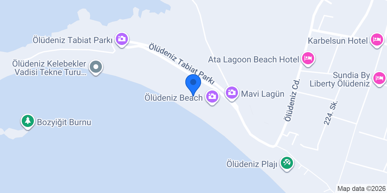 Virgo Beach Restaurant Ölüdeniz konumu
