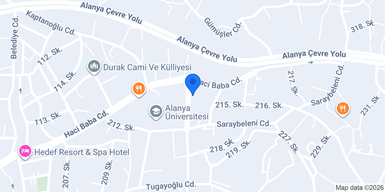 Tezcan Elektrik Alanya konumu