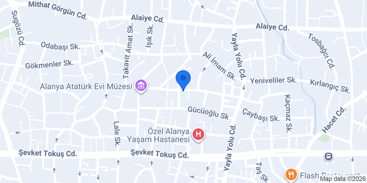Alanya İngilizce Özel Ders konumu
