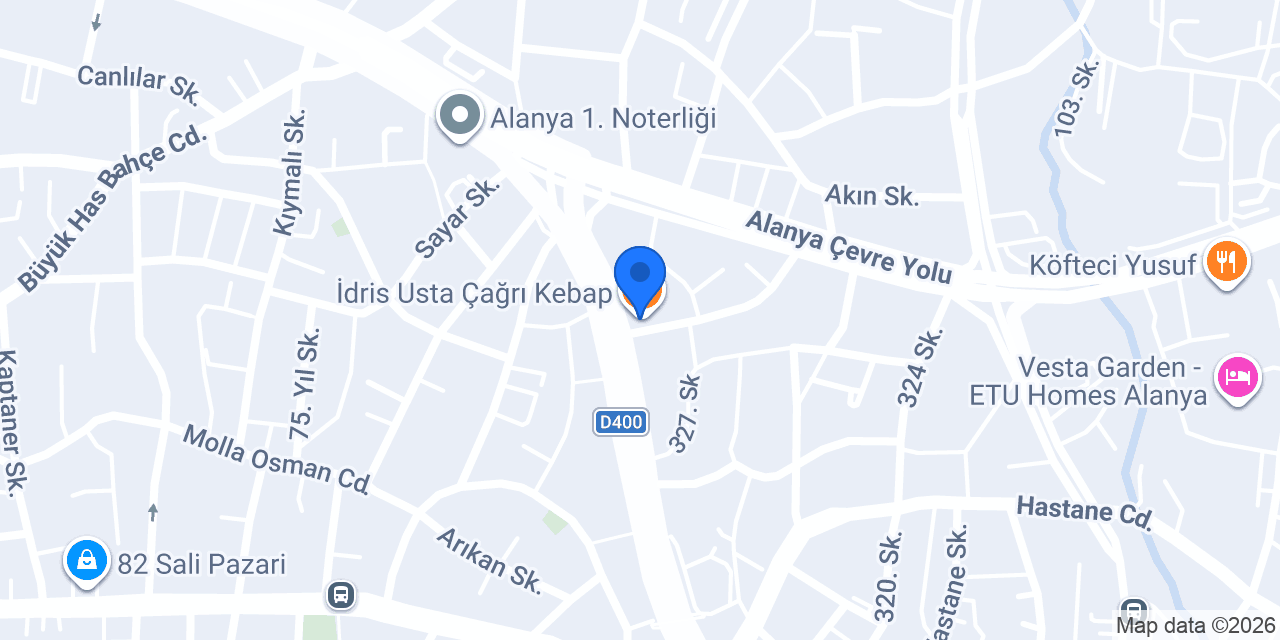 İdris Usta Çağrı Kebap konumu