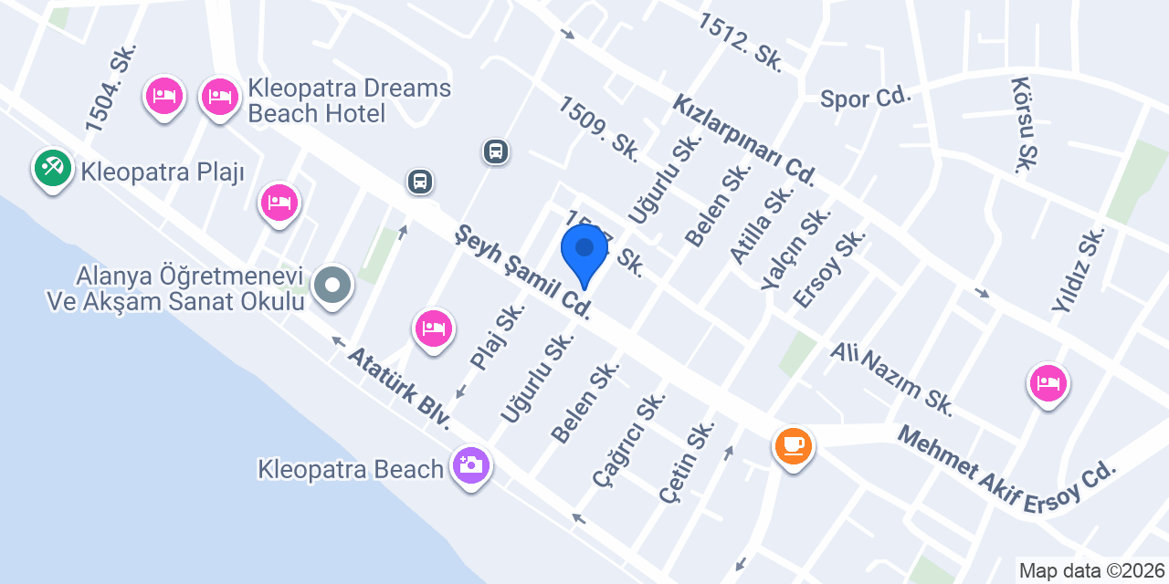 NEHİR APART OTEL ALANYA konumu