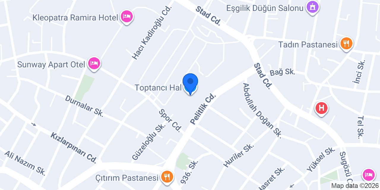 Toptancı Hal konumu