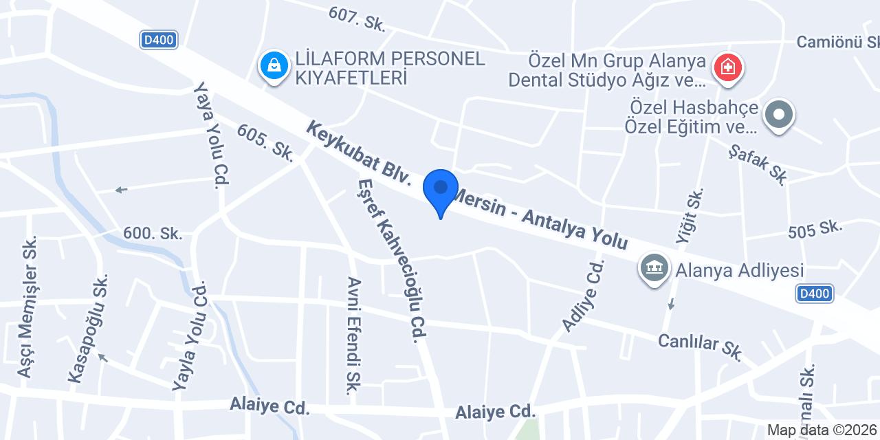 Alanya Psikoloji Merkezi konumu
