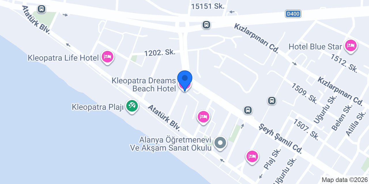 Kleopatra Dreams Beach Hotel konumu