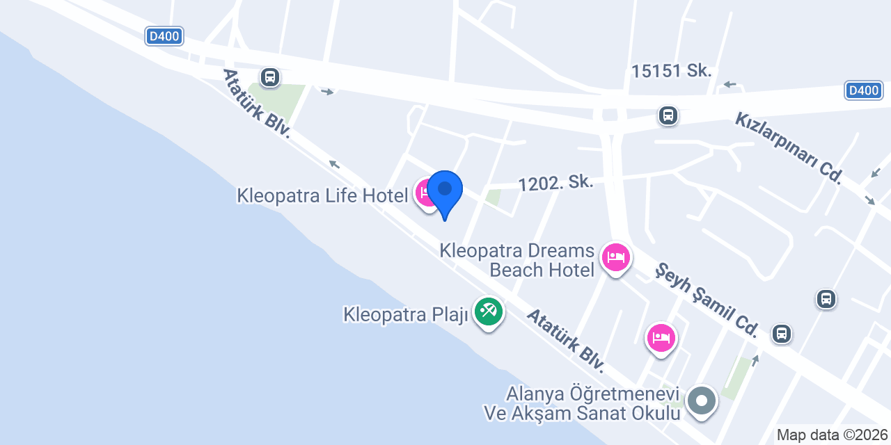 Kleopatra Ada Beach konumu