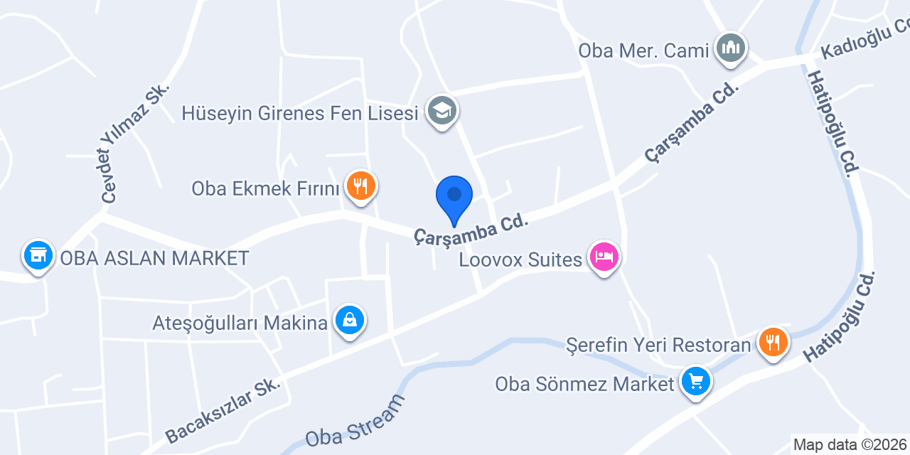 Oba Yapı Market konumu