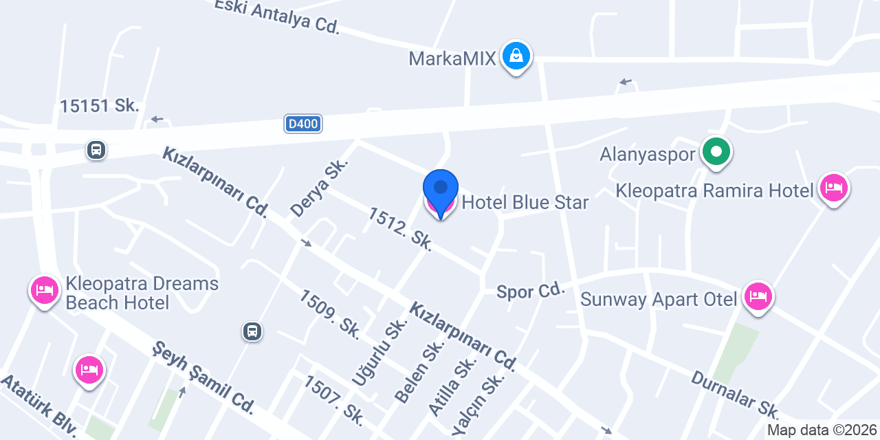 Hotel Blue Star konumu