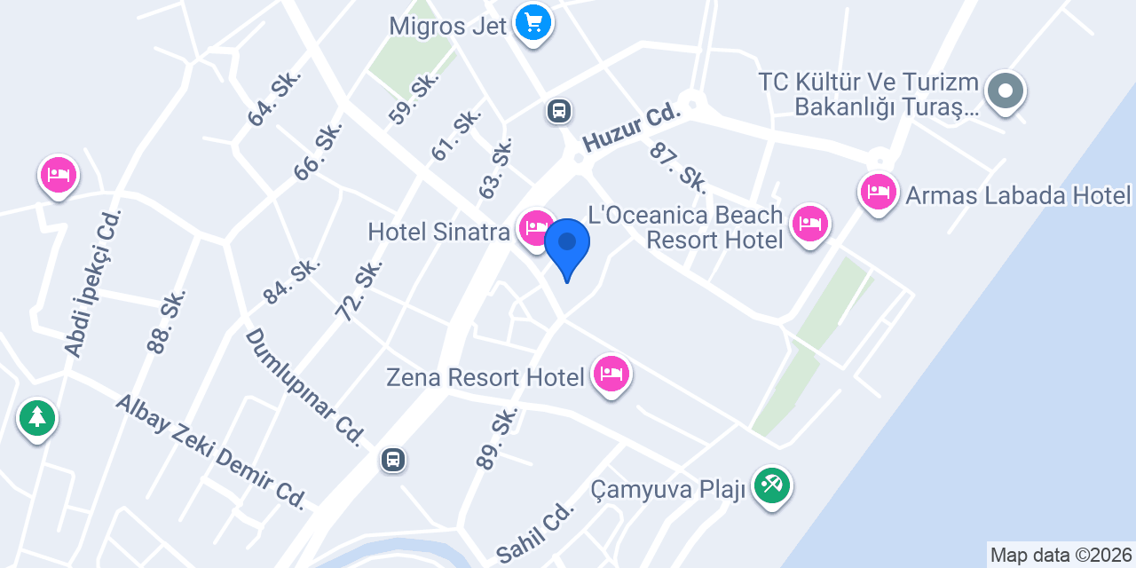 CAMYUVA BEACH HOTEL konumu