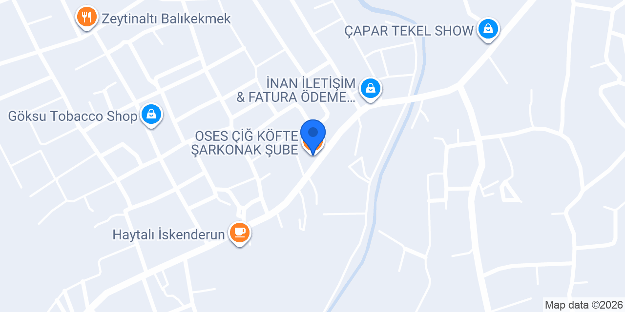 OSES ÇİĞ KÖFTE ŞARKONAK ŞUBE konumu
