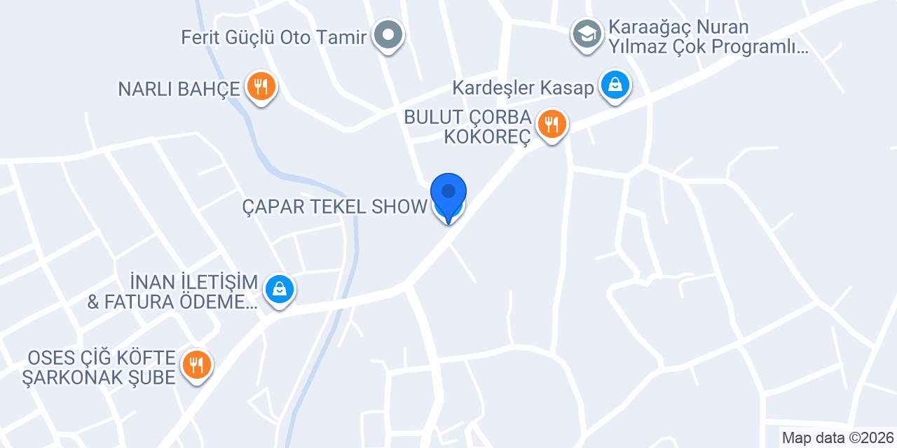 ÇAPAR TEKEL SHOW konumu