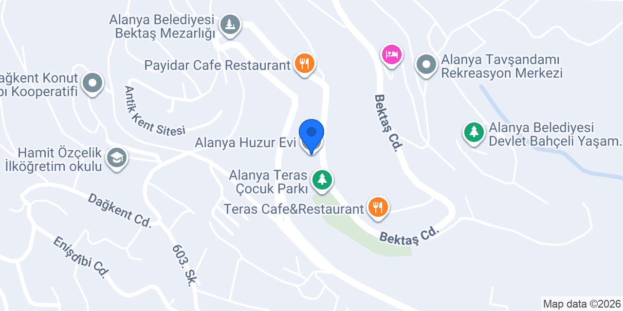 Alanya Huzur Evi konumu