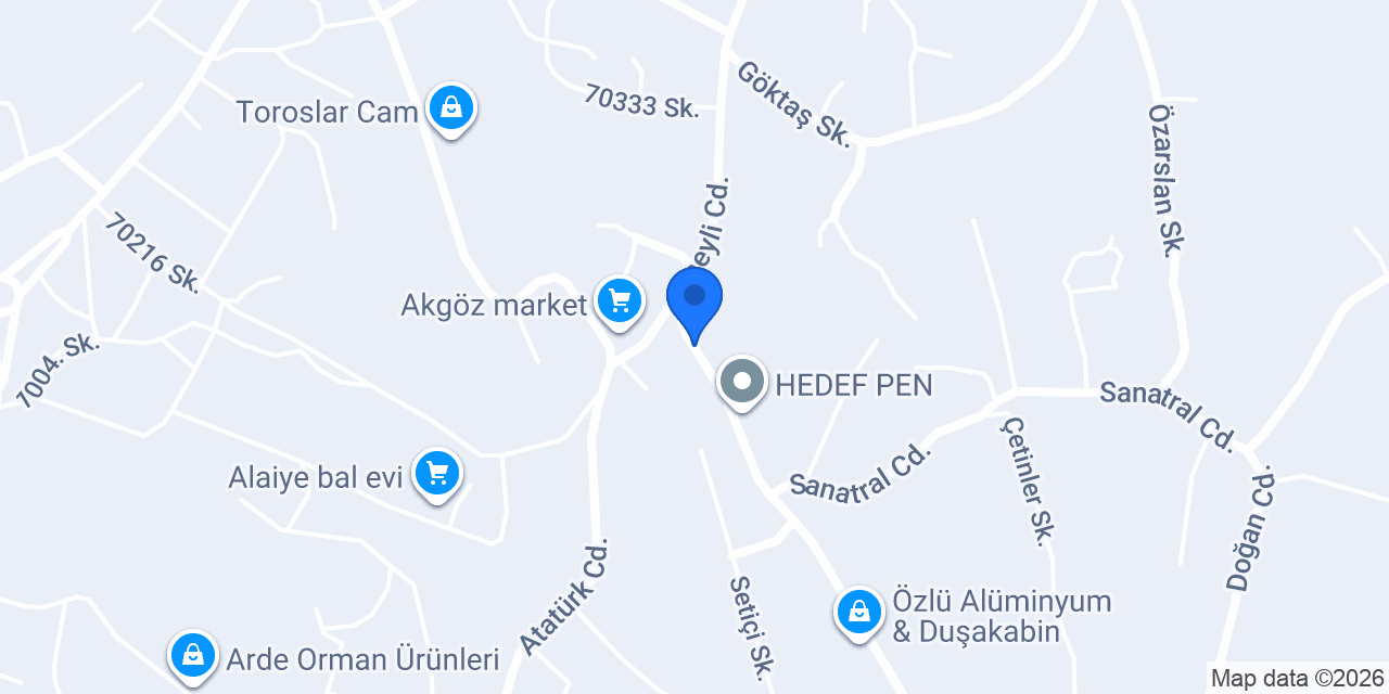 Alanya Gür Alüminyum konumu