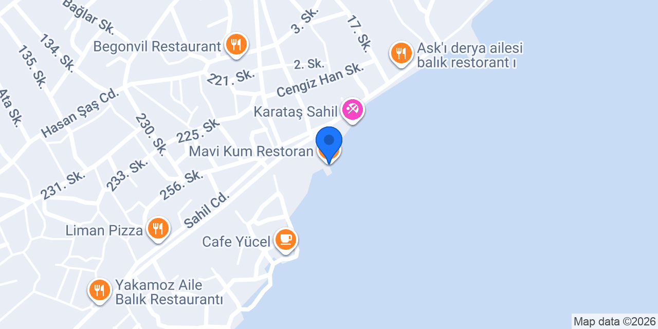 Mavi Kum Restoran konumu