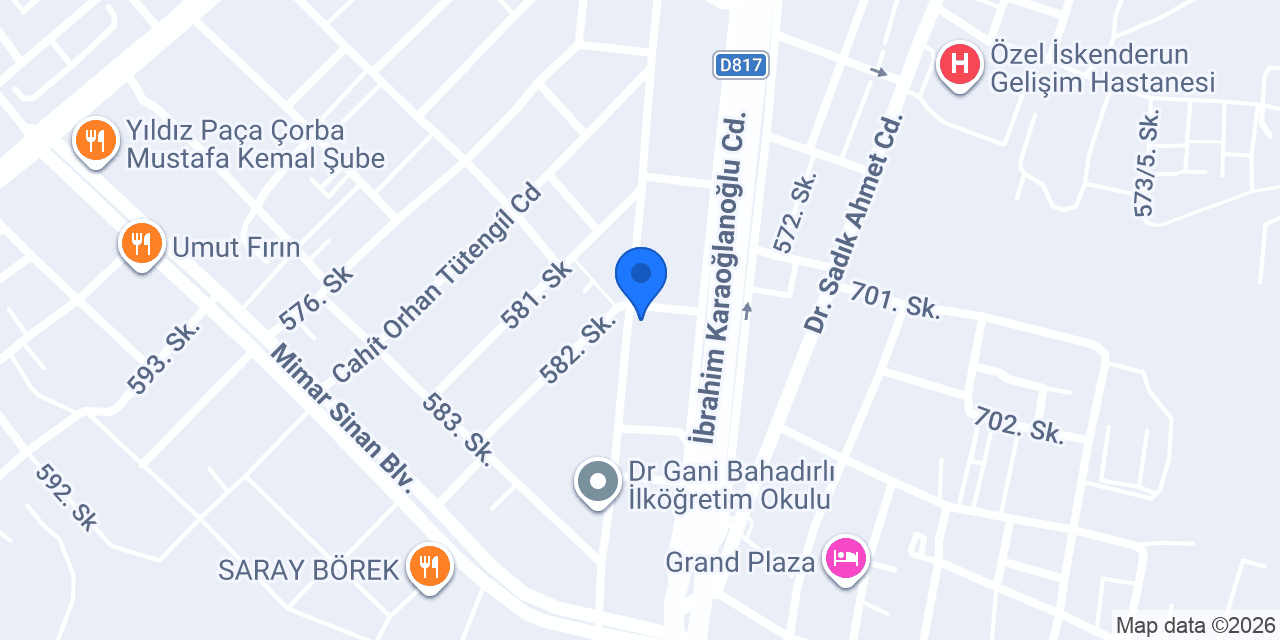Analiz İskenderun Kurs Merkezi konumu