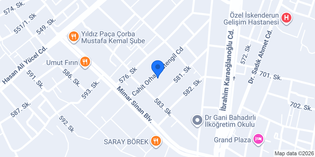 Zeybek Yapı İnşaat - İskenderun konumu