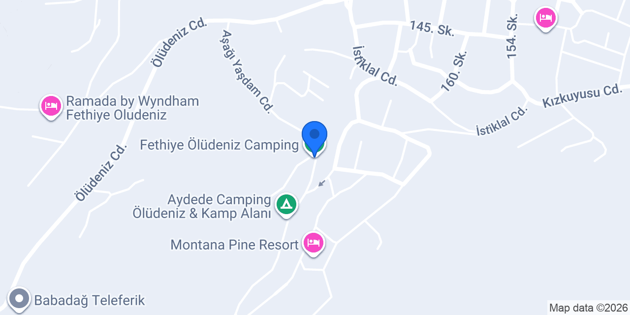 Fethiye Ölüdeniz Camping konumu
