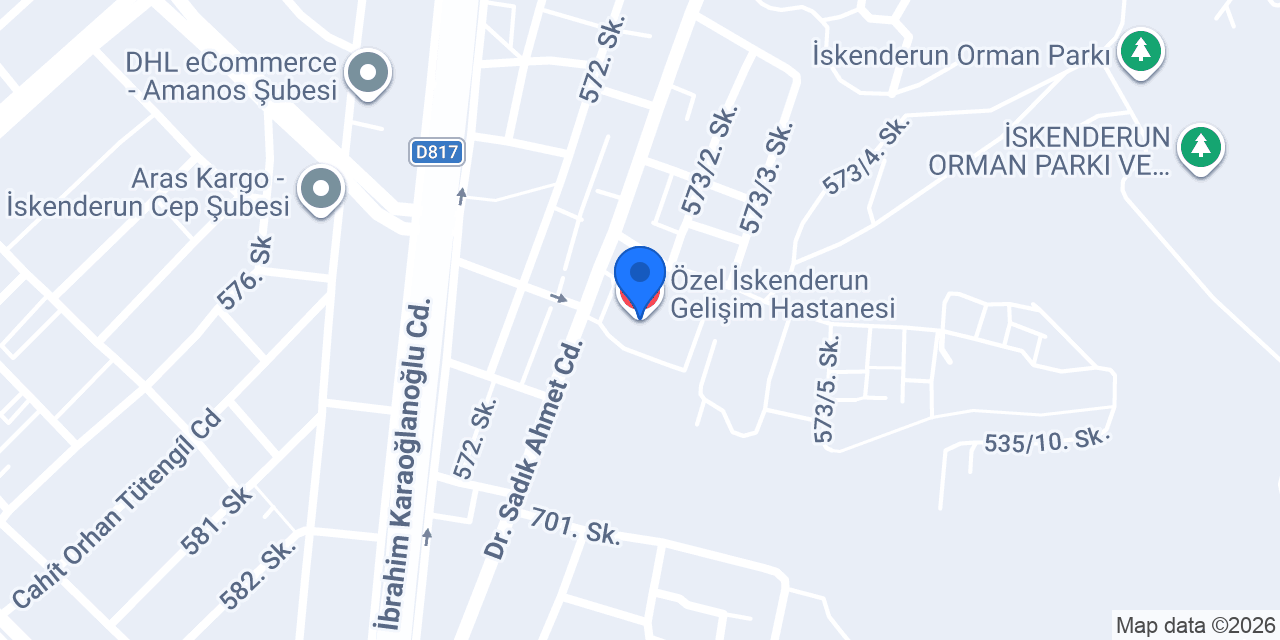 Özel İskenderun Gelişim Hastanesi konumu