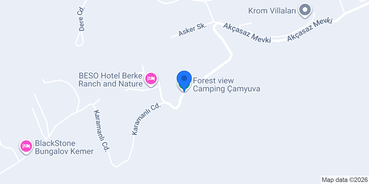 Forest view Camping Çamyuva konumu
