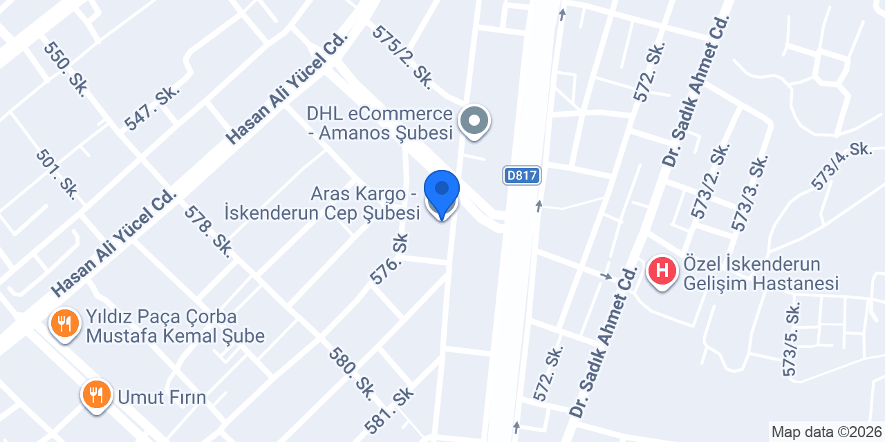 Aras Kargo - İskenderun Cep Şubesi konumu