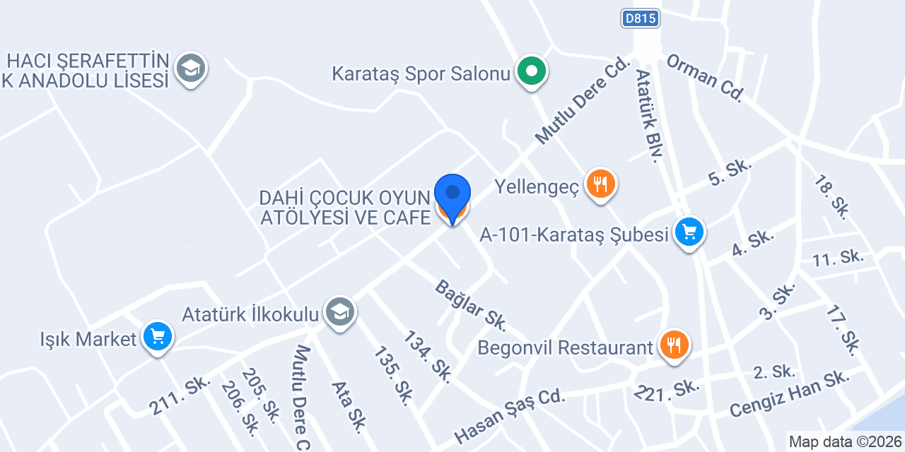 DAHİ ÇOCUK OYUN ATÖLYESİ VE CAFE konumu