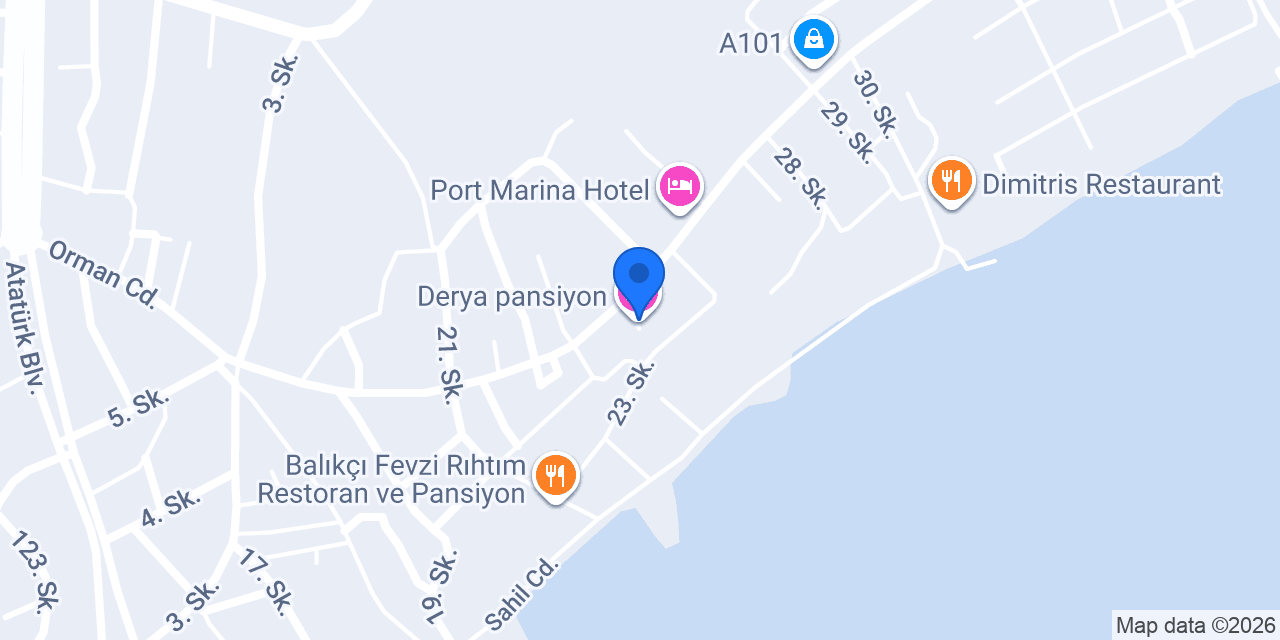 Derya pansiyon konumu