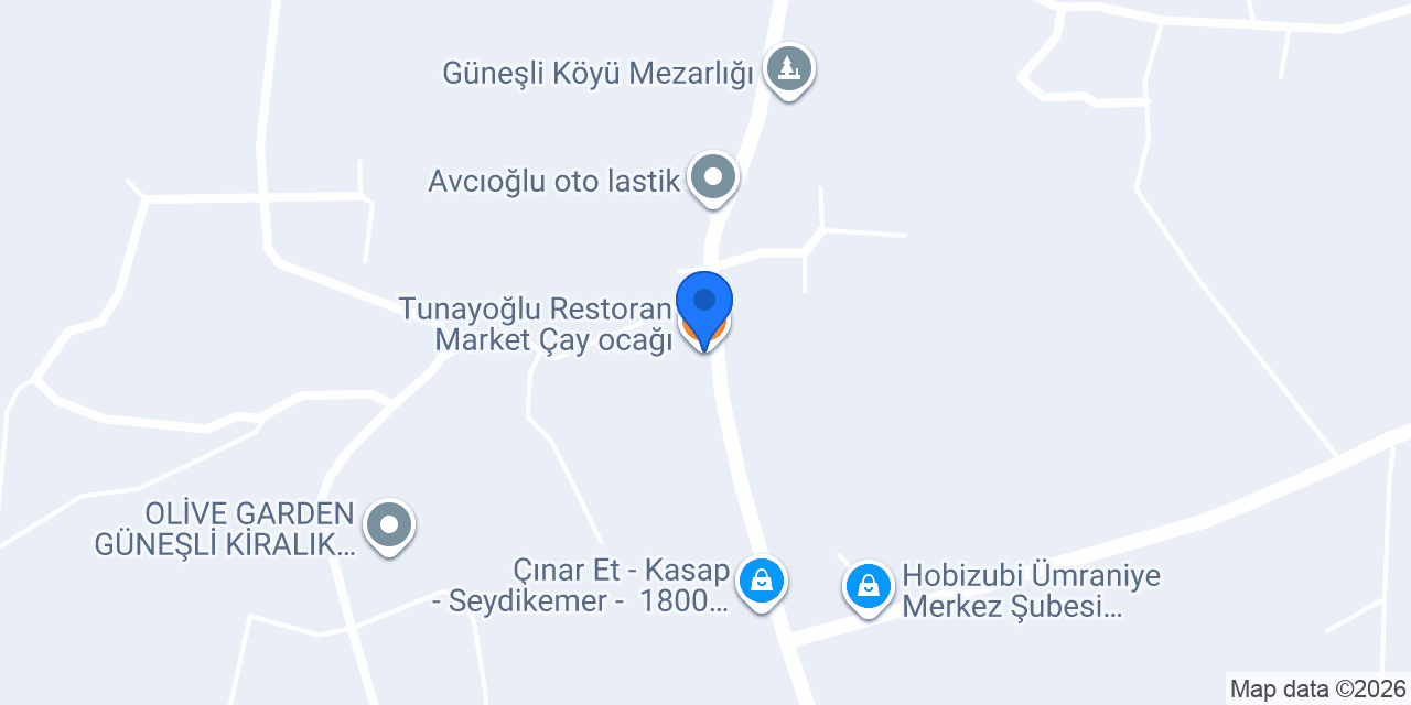 Tunayoğlu Restoran Market Çay ocağı konumu